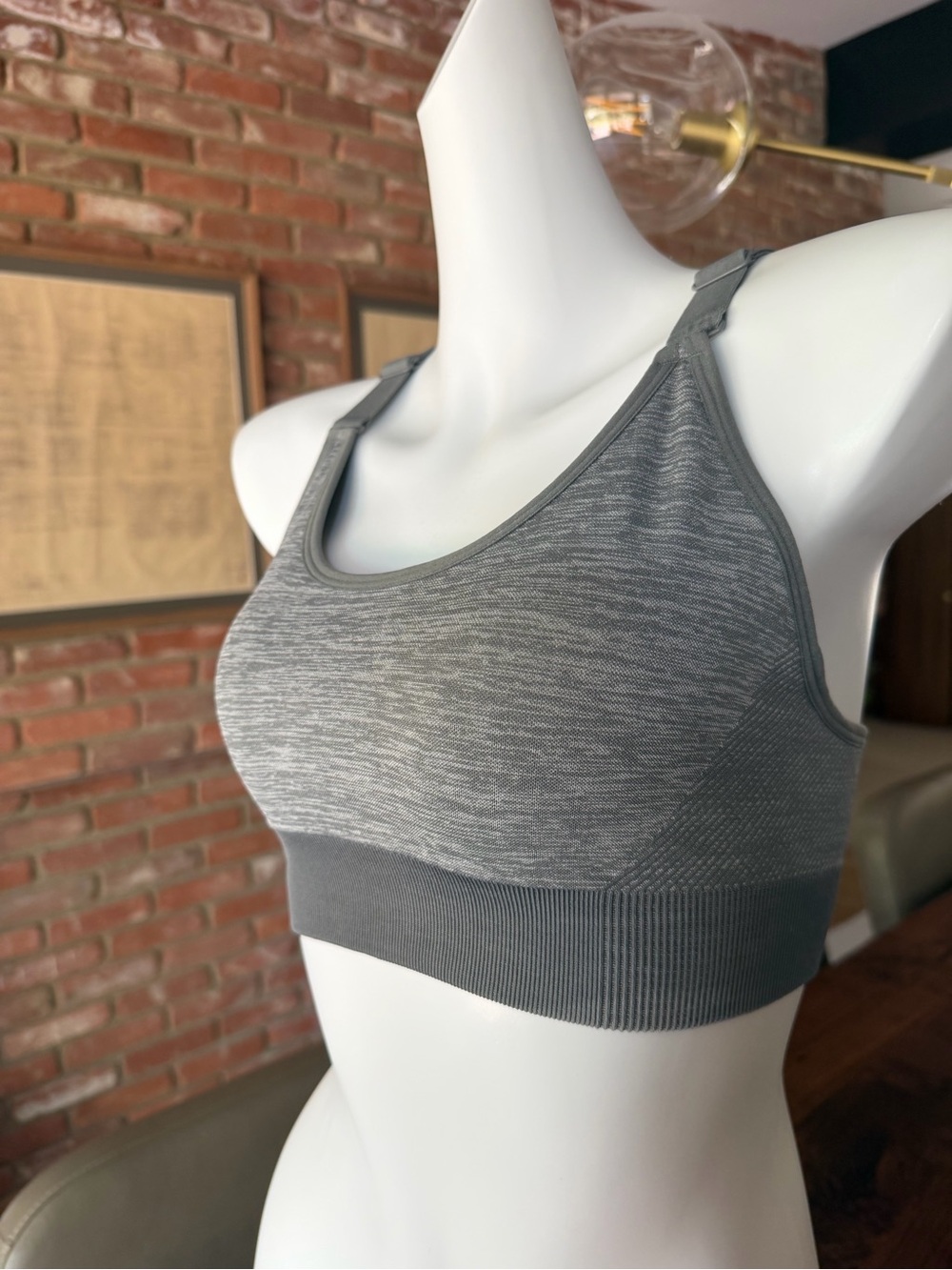 Avia Seamless Grey Heather Keyhole Sports Bra